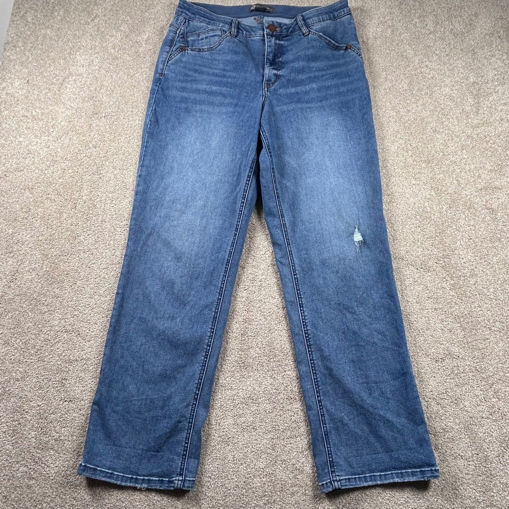 Democracy Womens Size 12 Ab Technology Straight Leg Blue Jeans Medium Wash 1434